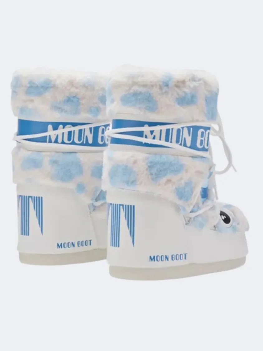 Moon Boot Icon Yeti Kids Skiing After Ski White/Blue