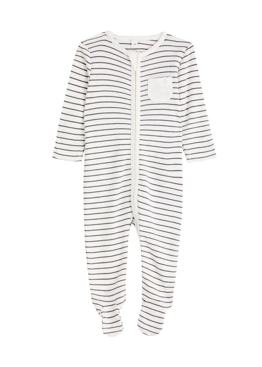 MORI KIDS Striped jersey babygrow  -                         -                     -                