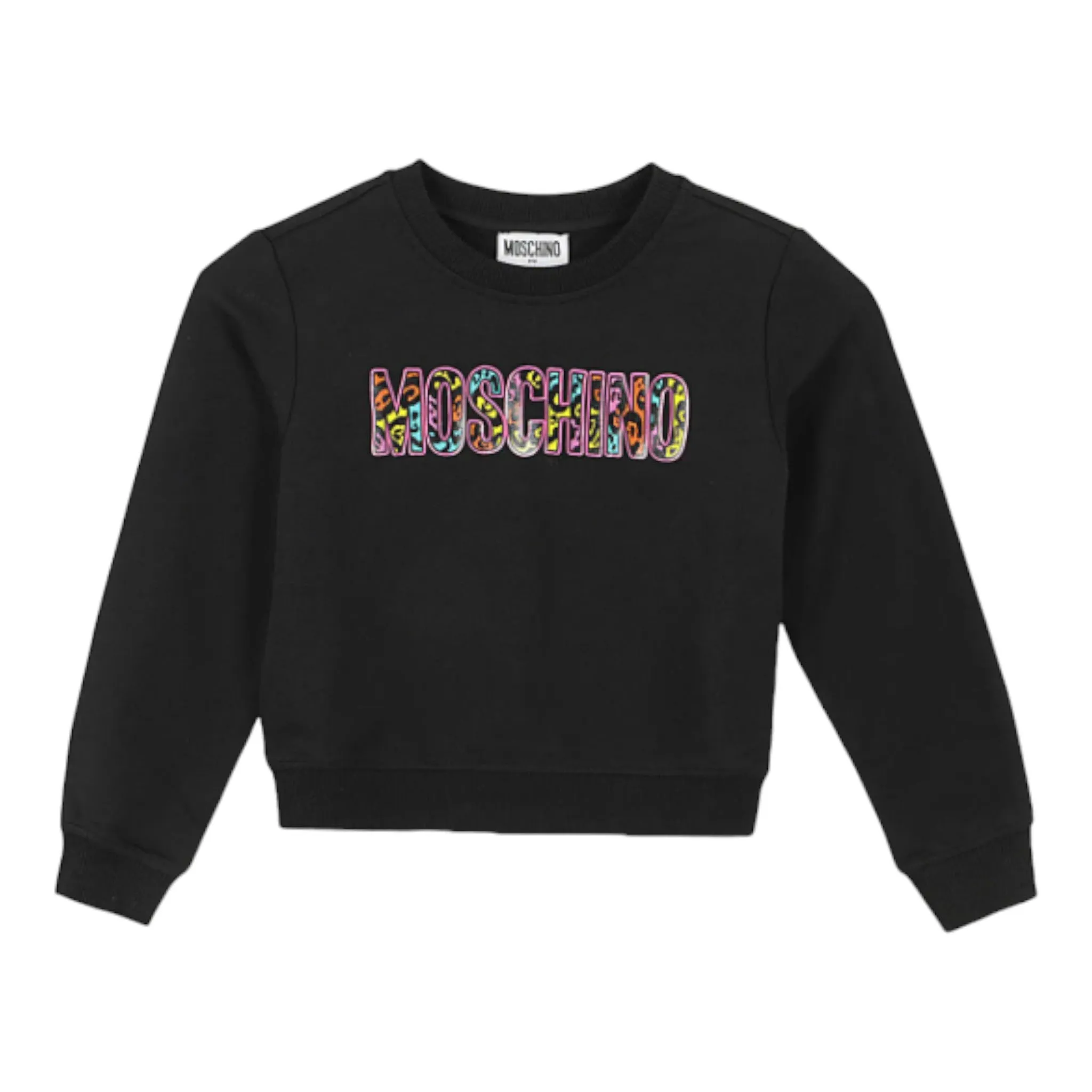 Moschino Kids Animal Print Logo Cotton Sweatshirt