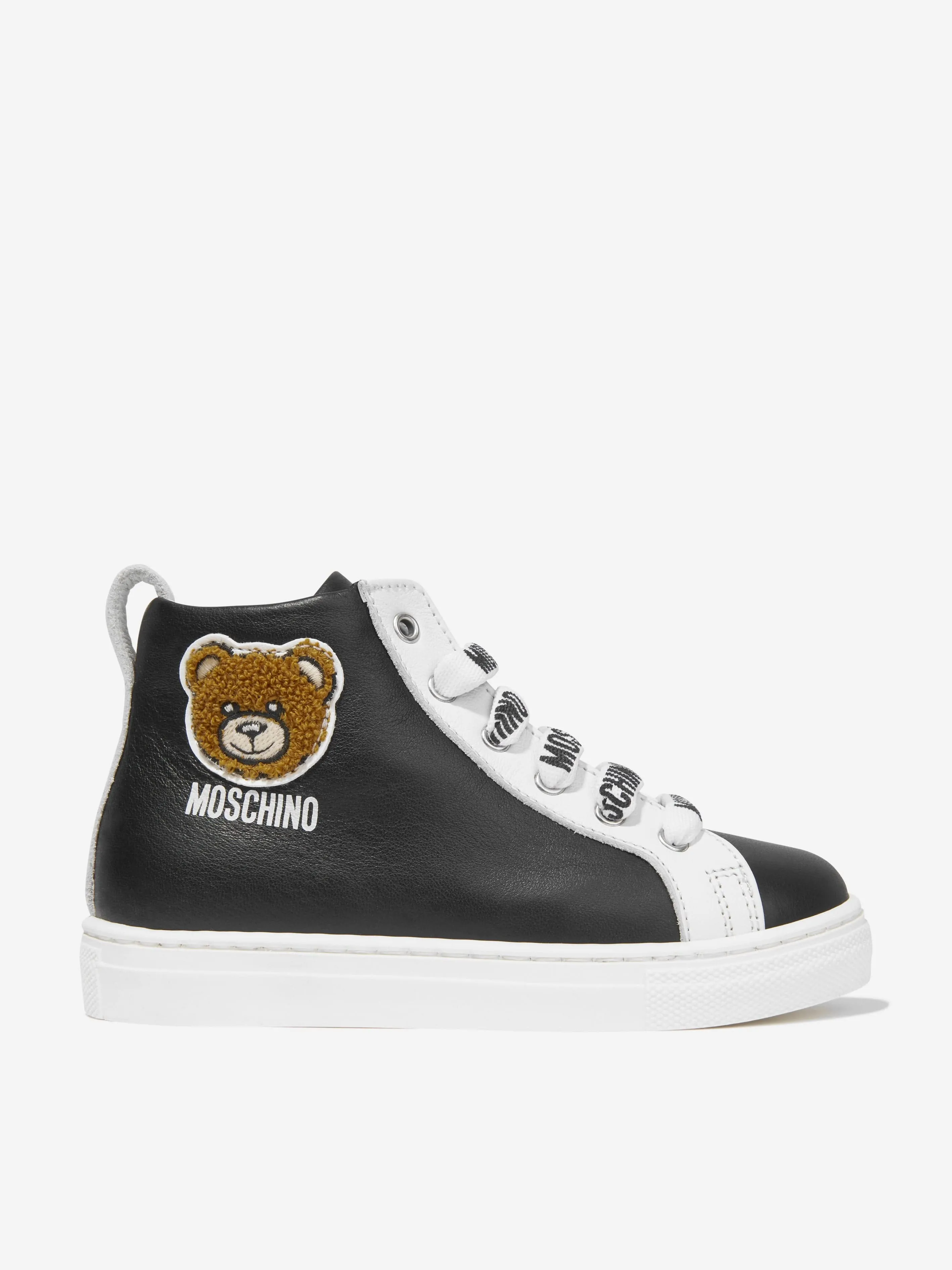 Moschino Kids - Kids Leather Teddy Patch High Top Trainers | Childsplay Clothing