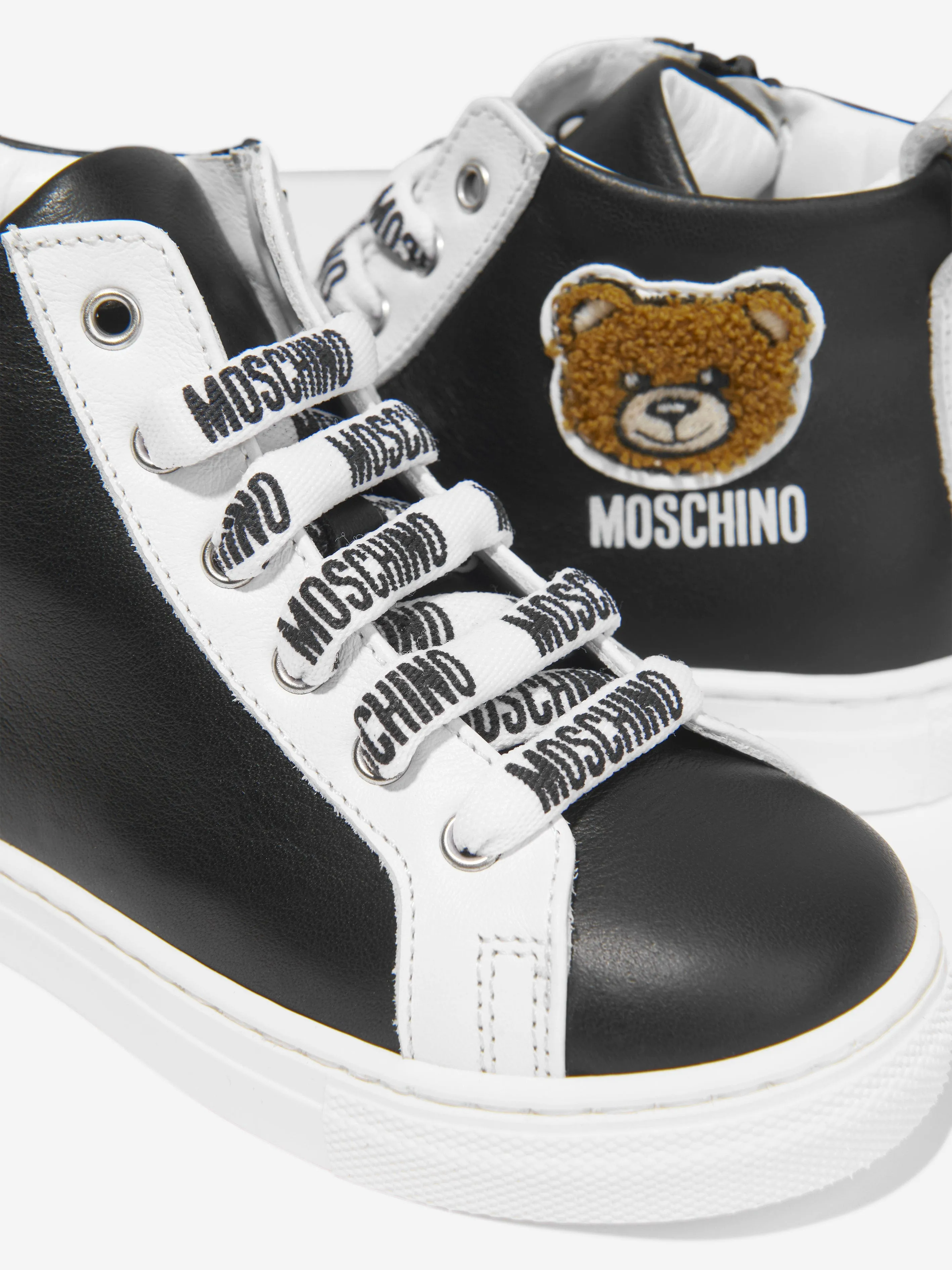 Moschino Kids - Kids Leather Teddy Patch High Top Trainers | Childsplay Clothing