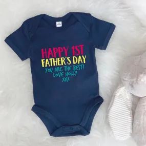 Multicoloured Happy 1st Fathers Day Kids Top / Babygrow