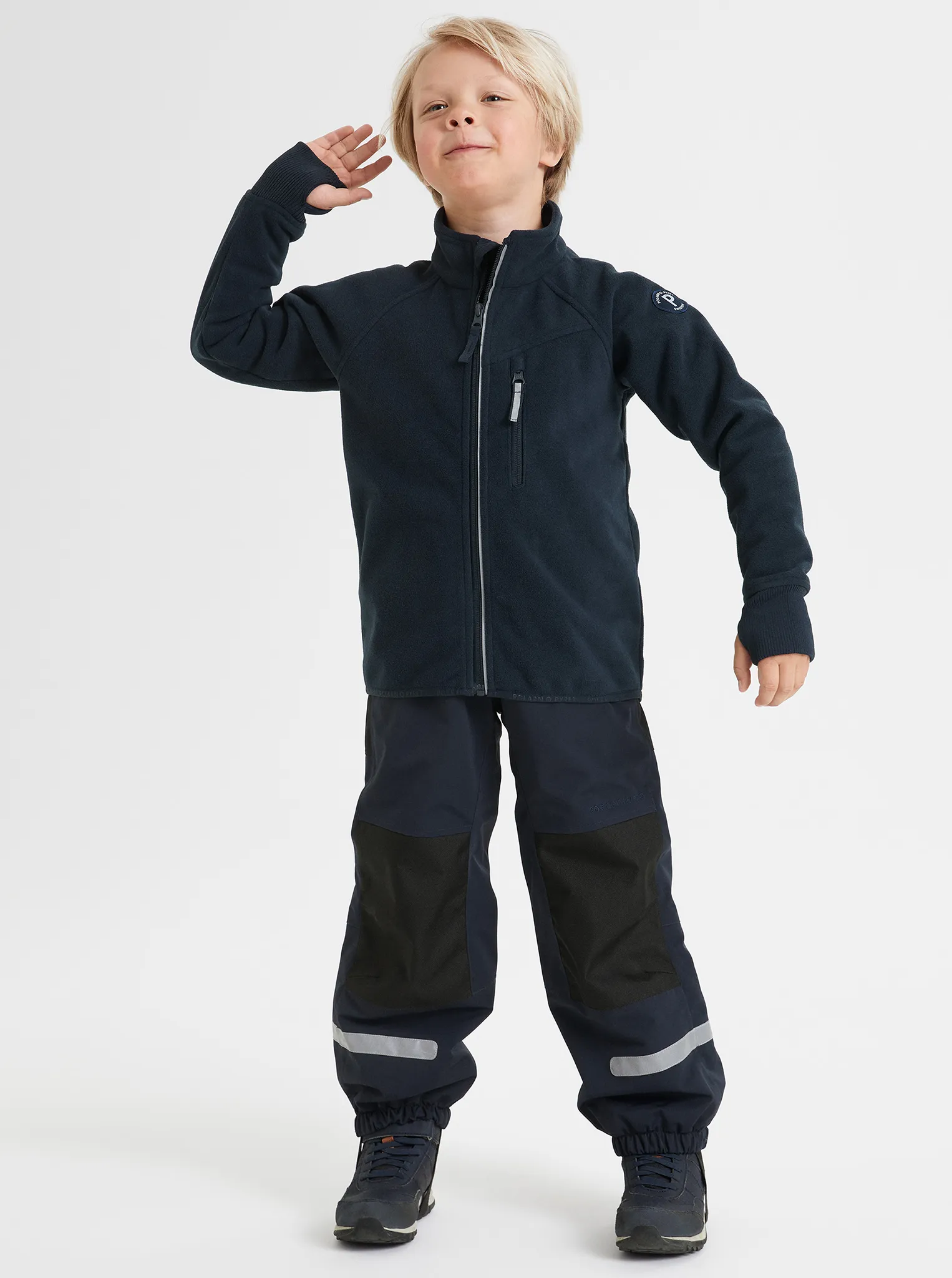 Navy Waterproof Kids Fleece Jacket