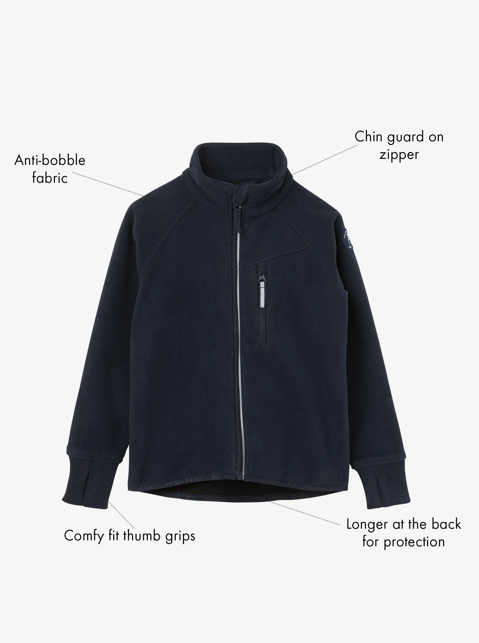 Navy Waterproof Kids Fleece Jacket