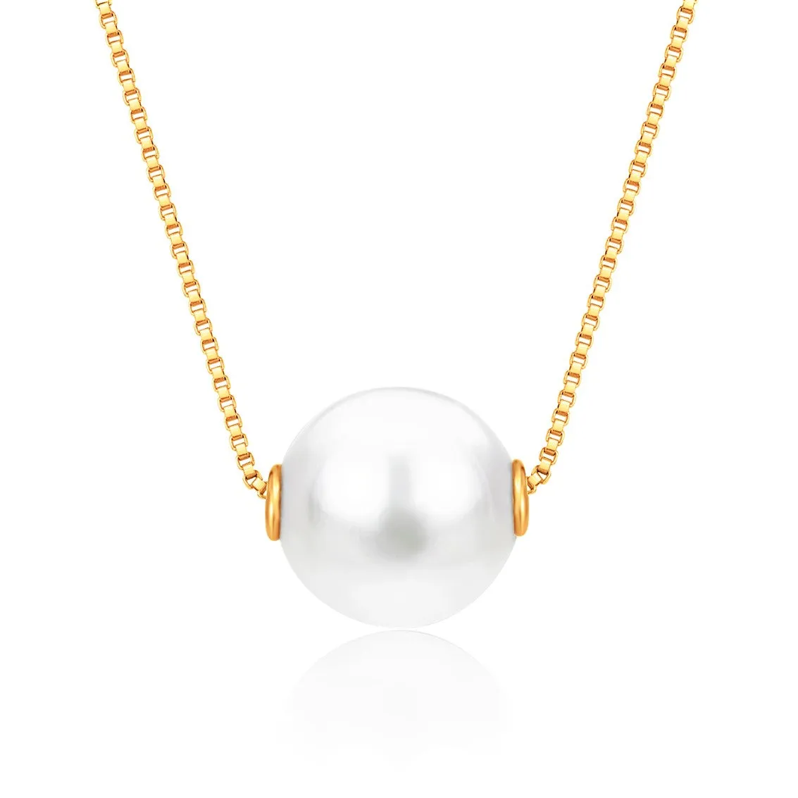 14K Gold Necklace with Pearl Pendant