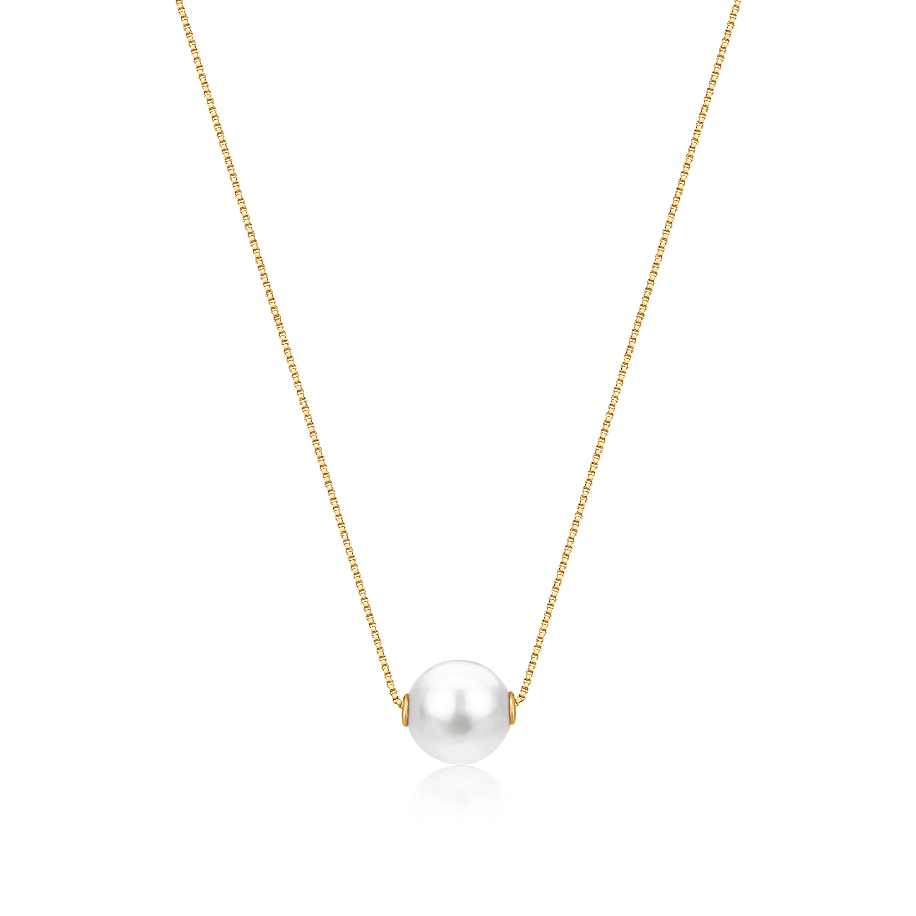 14K Gold Necklace with Pearl Pendant