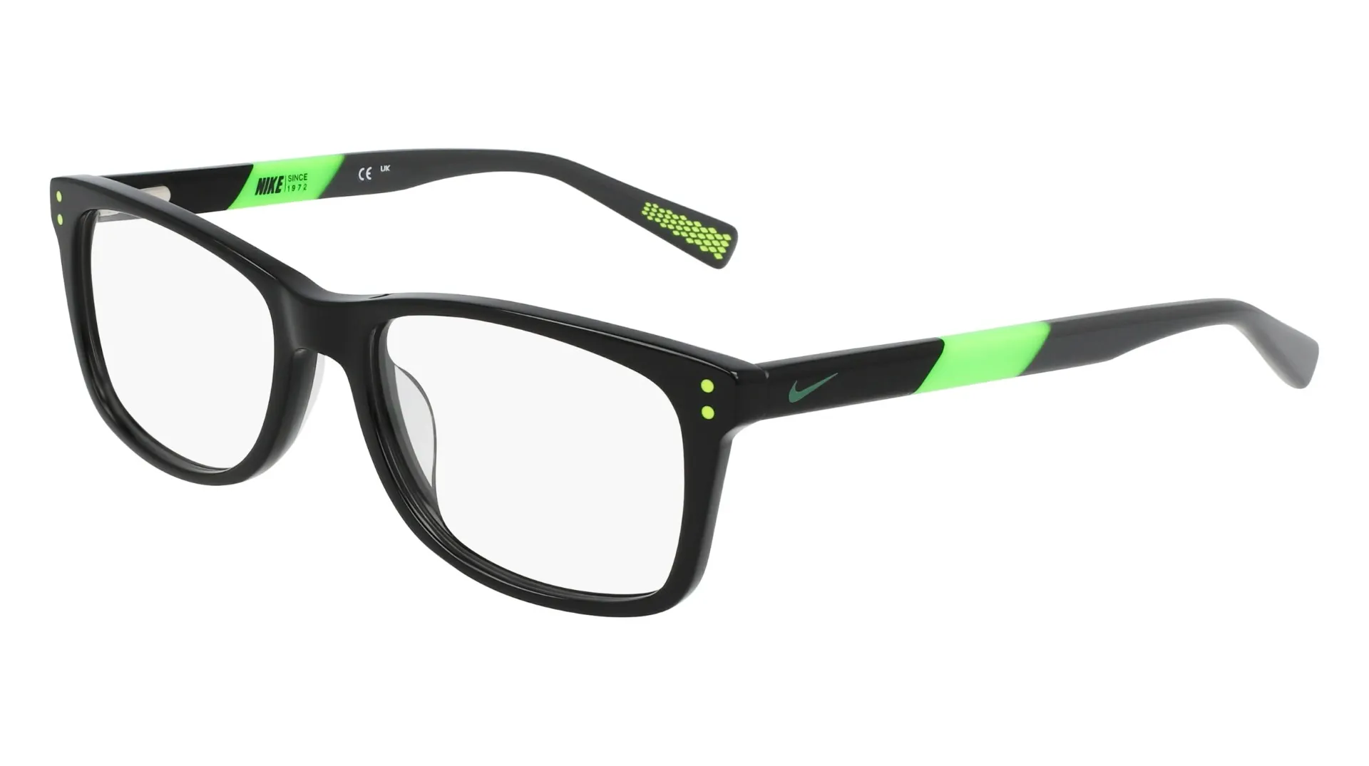 Nike 5538 001 Eyeglasses Youth Kids Black/Flash Lime Full Rim 46-17-130