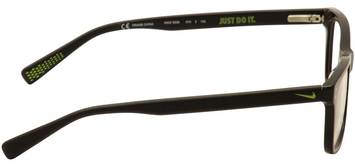 Nike 5538 010 Eyeglasses Youth Kids Black/Volt Full Rim 46-17-130