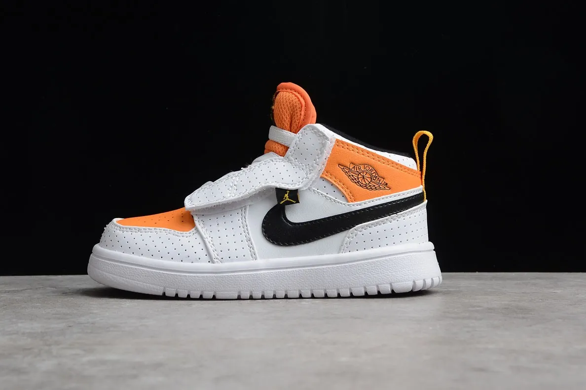 Nike Air Jordan 1 Mid ALT Kids White Orange BQ6472-907