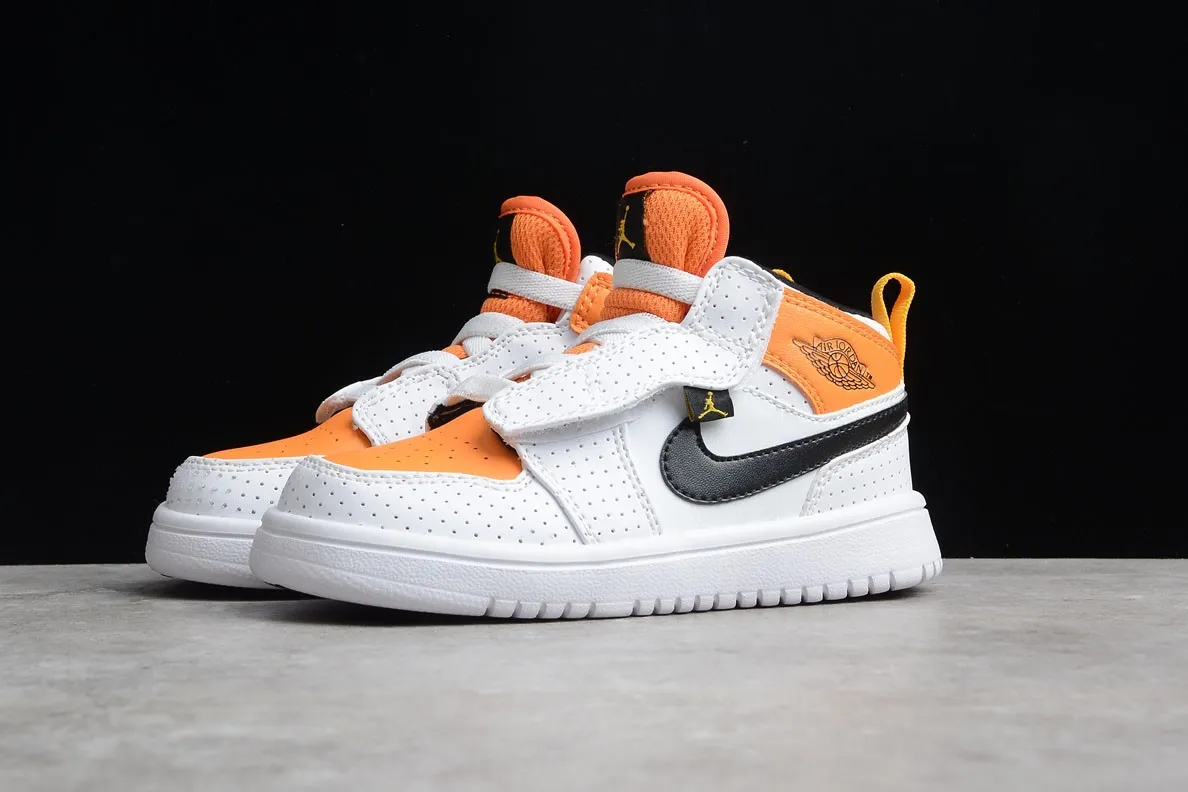 Nike Air Jordan 1 Mid ALT Kids White Orange BQ6472-907