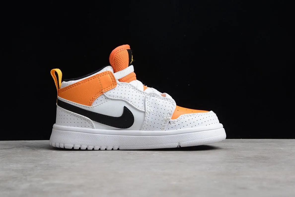 Nike Air Jordan 1 Mid ALT Kids White Orange BQ6472-907