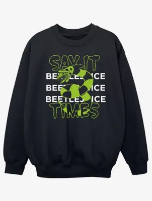 NW2 Beetlejuice Say It 3 Times Kids Black Sweatshirt | Kids | George at ASDA