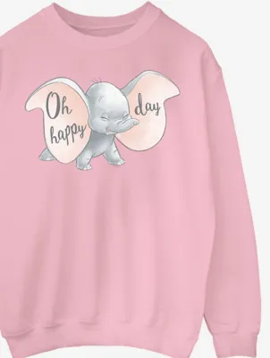 NW2 Dumbo Happy Slogan Kids Pink Printed Sweatshirt | Kids | George at ASDA