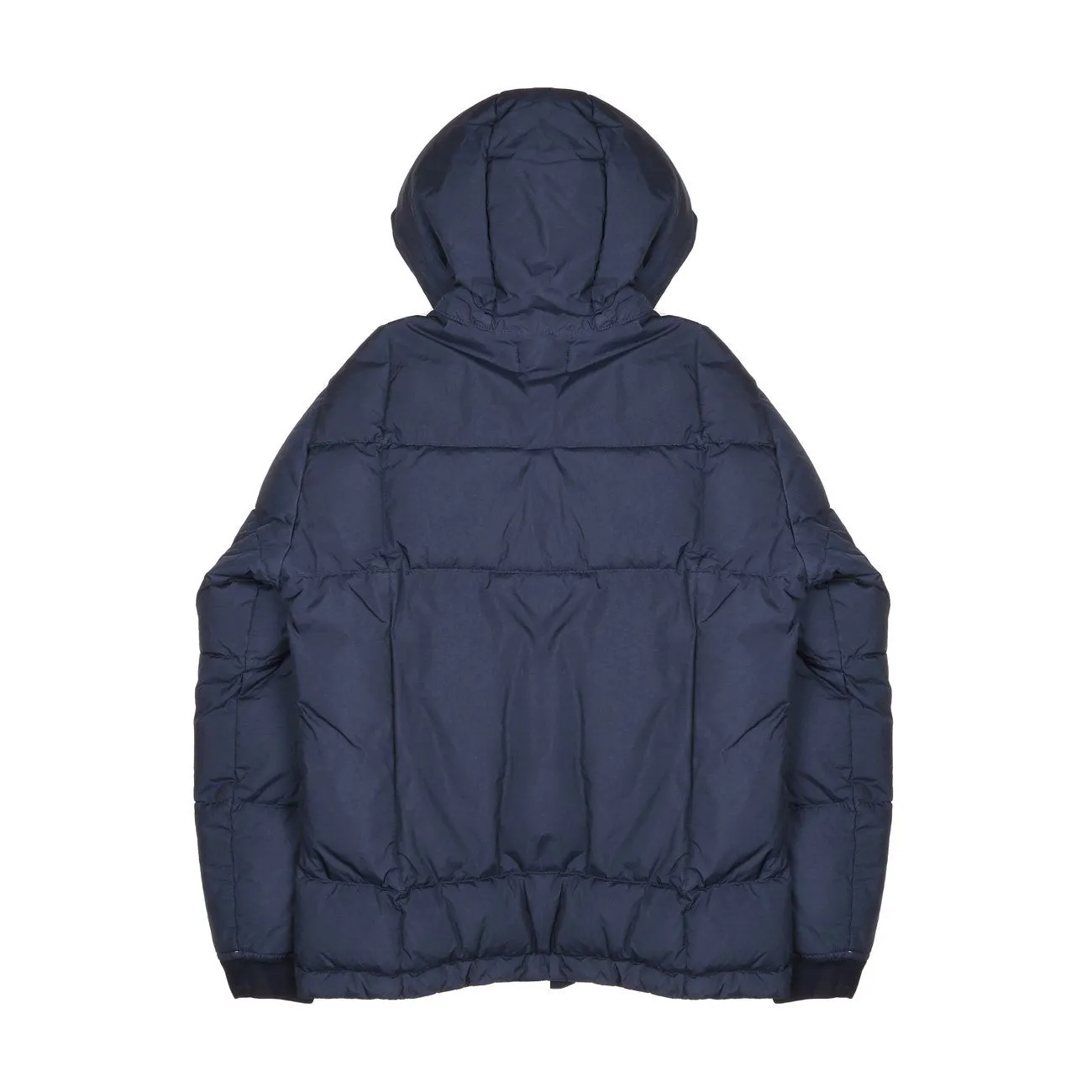 Kids Navy Nylon Hooded Jacket with Pockets