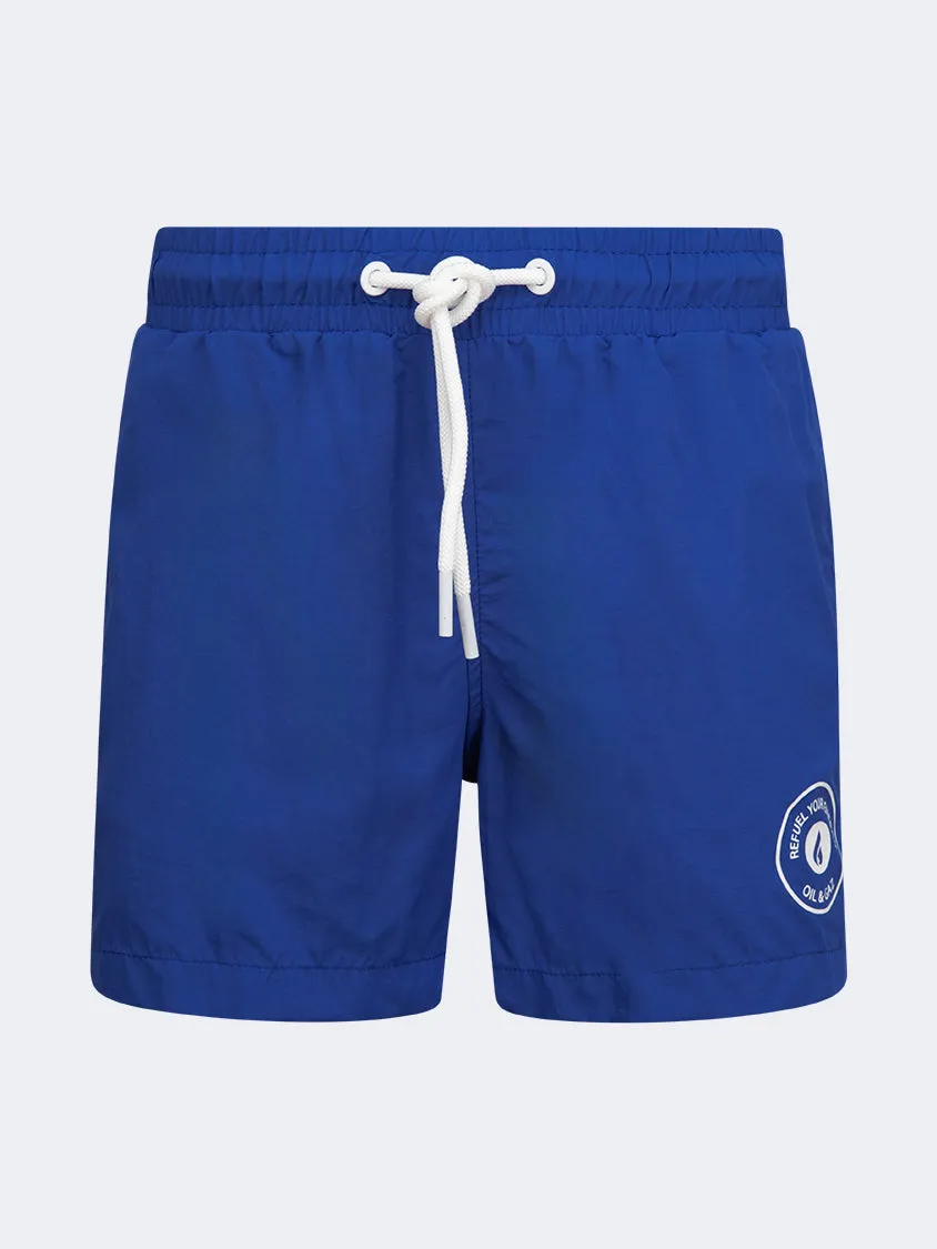 Oil And Gaz Plain Kids-Boys Swim Short Blue