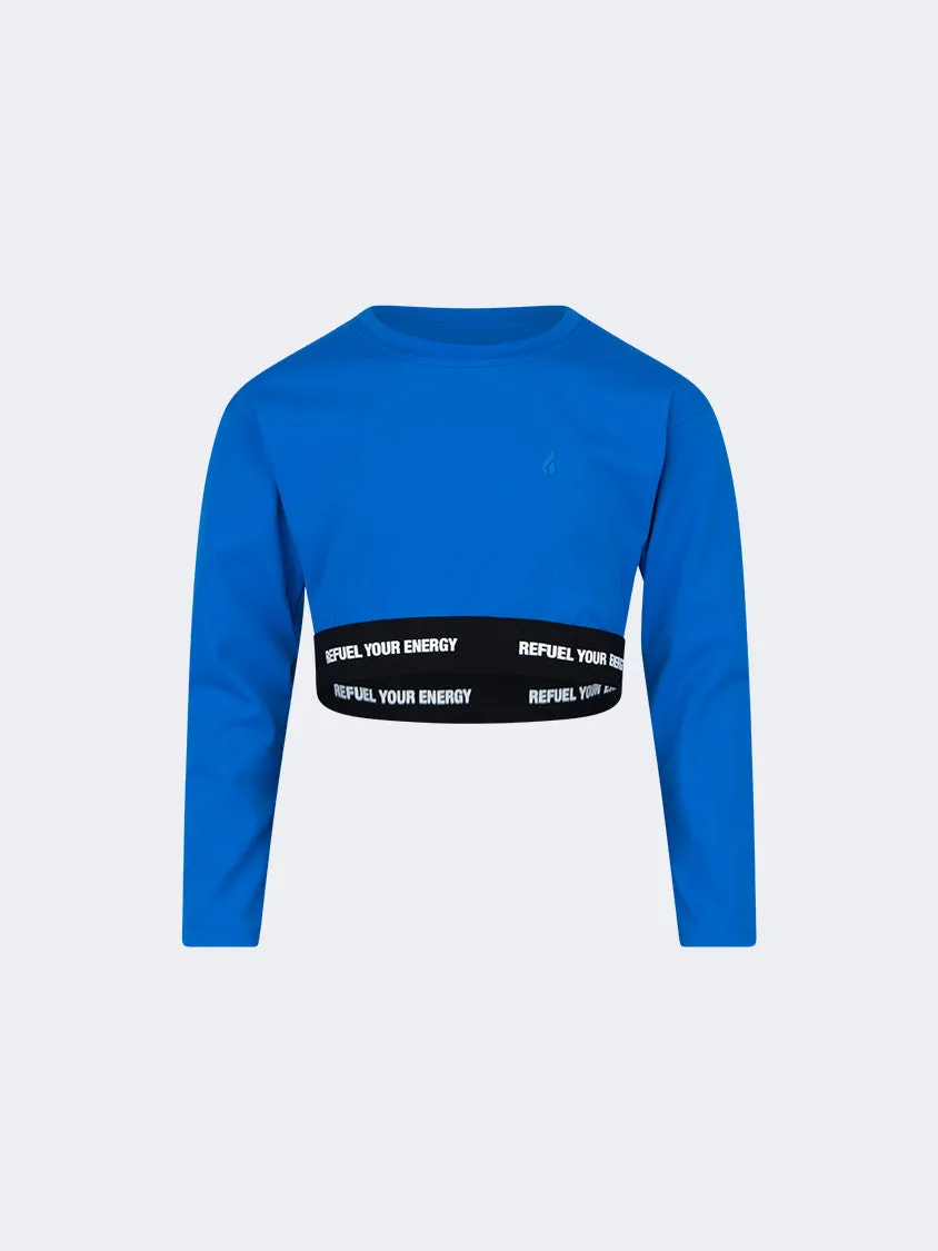 Oil And Gaz Plain Kids-Girls Lifestyle Long Sleeve Blue