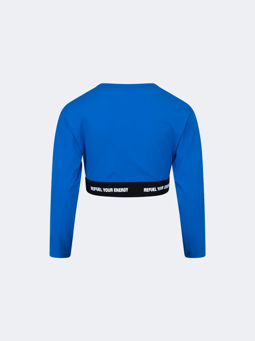 Oil And Gaz Plain Kids-Girls Lifestyle Long Sleeve Blue