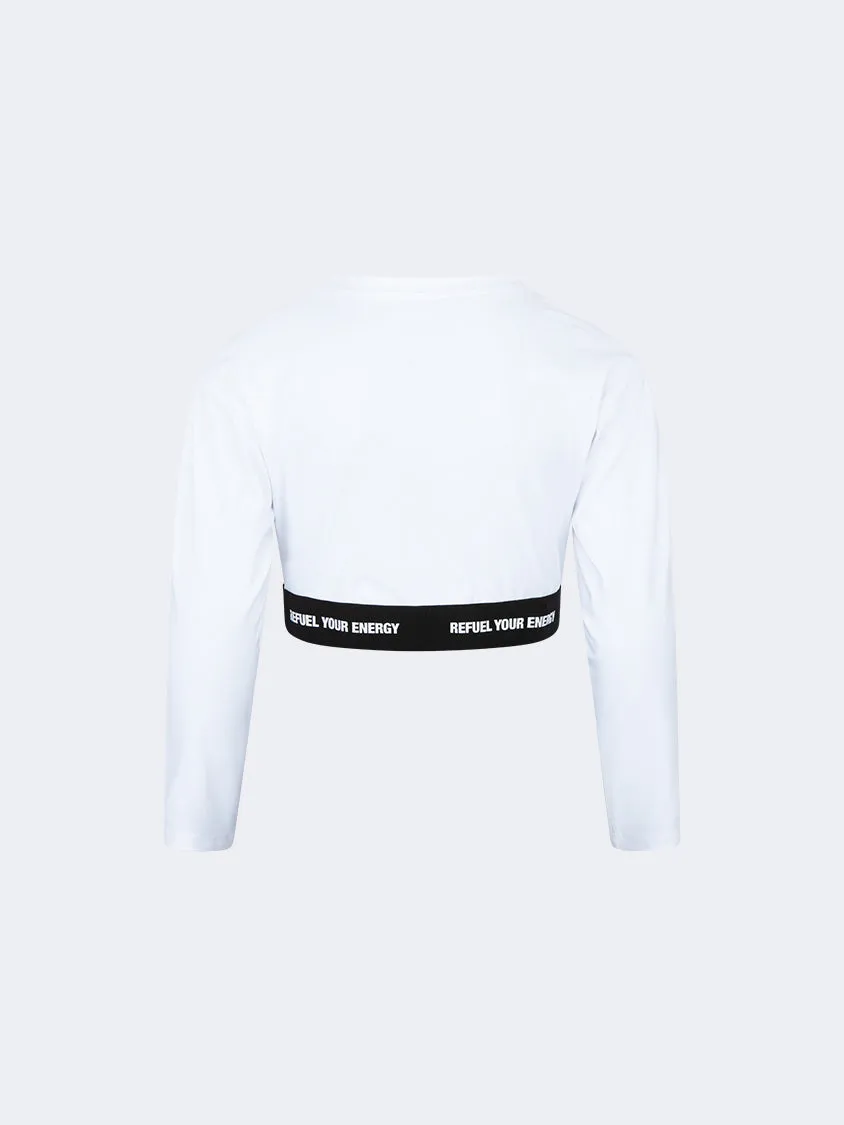 Oil And Gaz Plain Kids-Girls Lifestyle Long Sleeve White