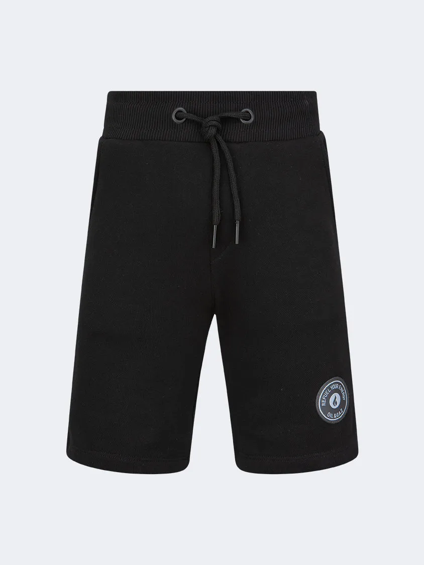 Oil And Gaz Regular Fit Kids-Boys Lifestyle Short Black