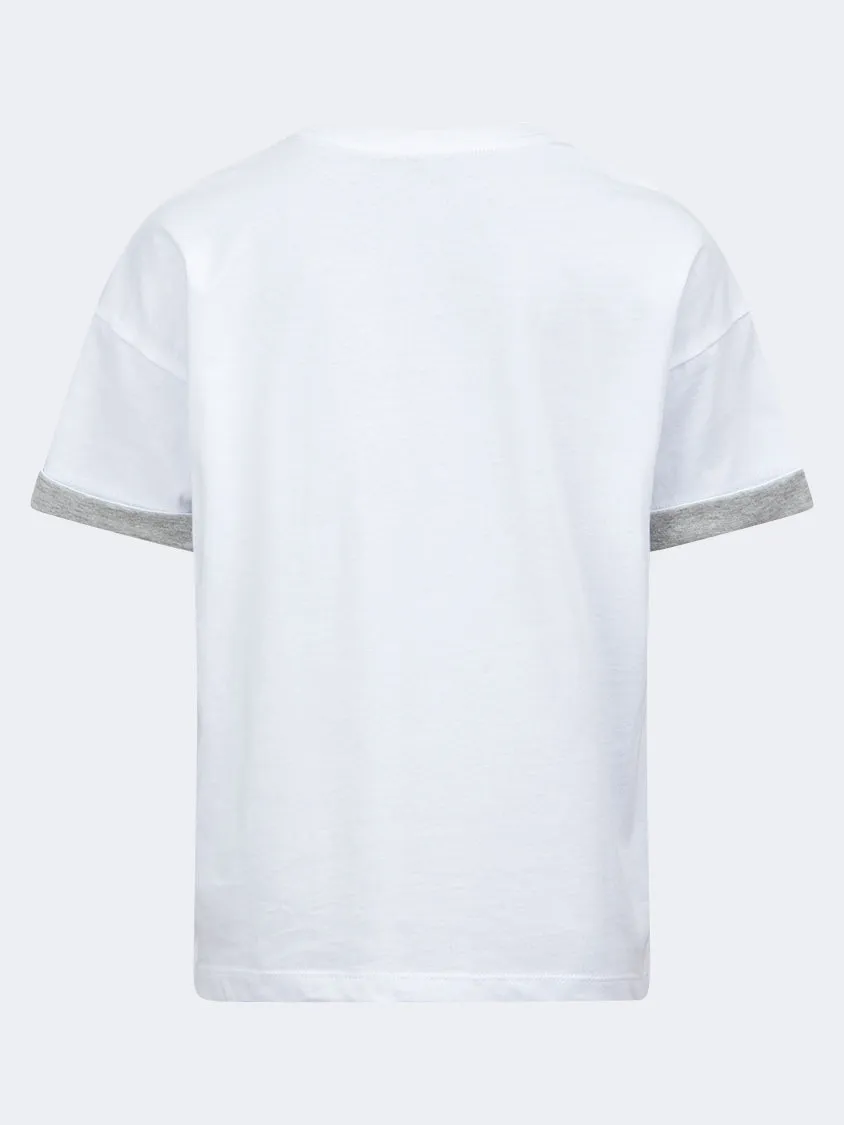 Oil And Gaz Round Neck Kids-Boys Lifestyle T-Shirt White/Grey Chine