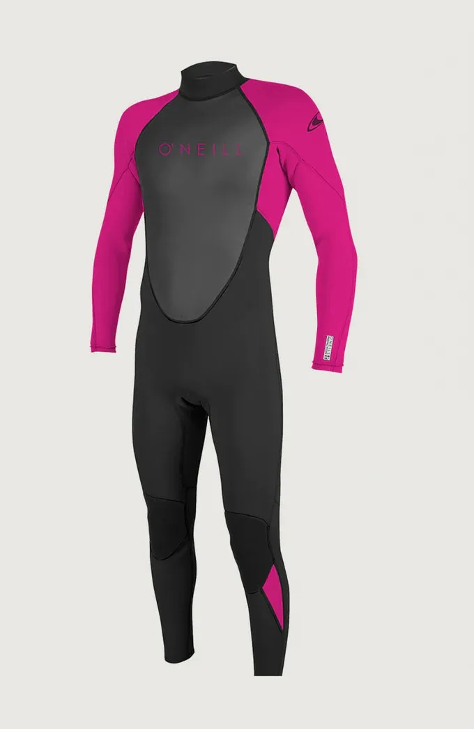 O’NEILL KIDS REACTOR-2 3/2MM BACK ZIP FULL WETSUIT ( Blk/Berry)