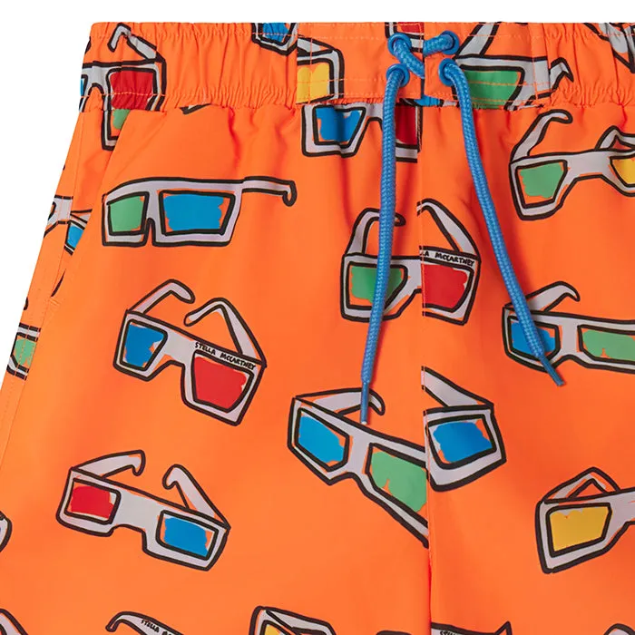 Stella McCartney Child Swim Shorts Sunglasses Print Orange