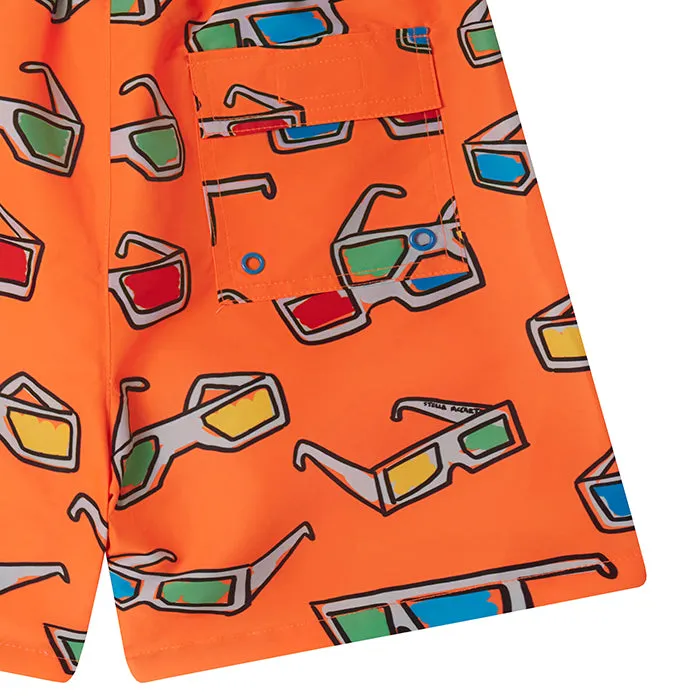 Stella McCartney Child Swim Shorts Sunglasses Print Orange