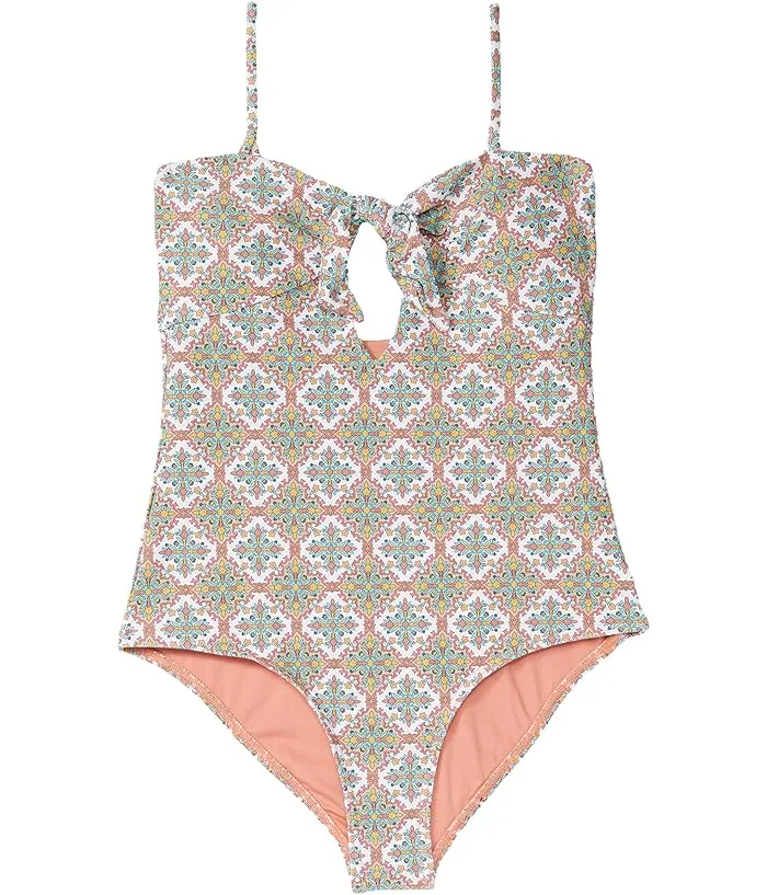 O'Neill Kids Alexa Tile Tie Front One-Piece (Little Kids/Big Kids)