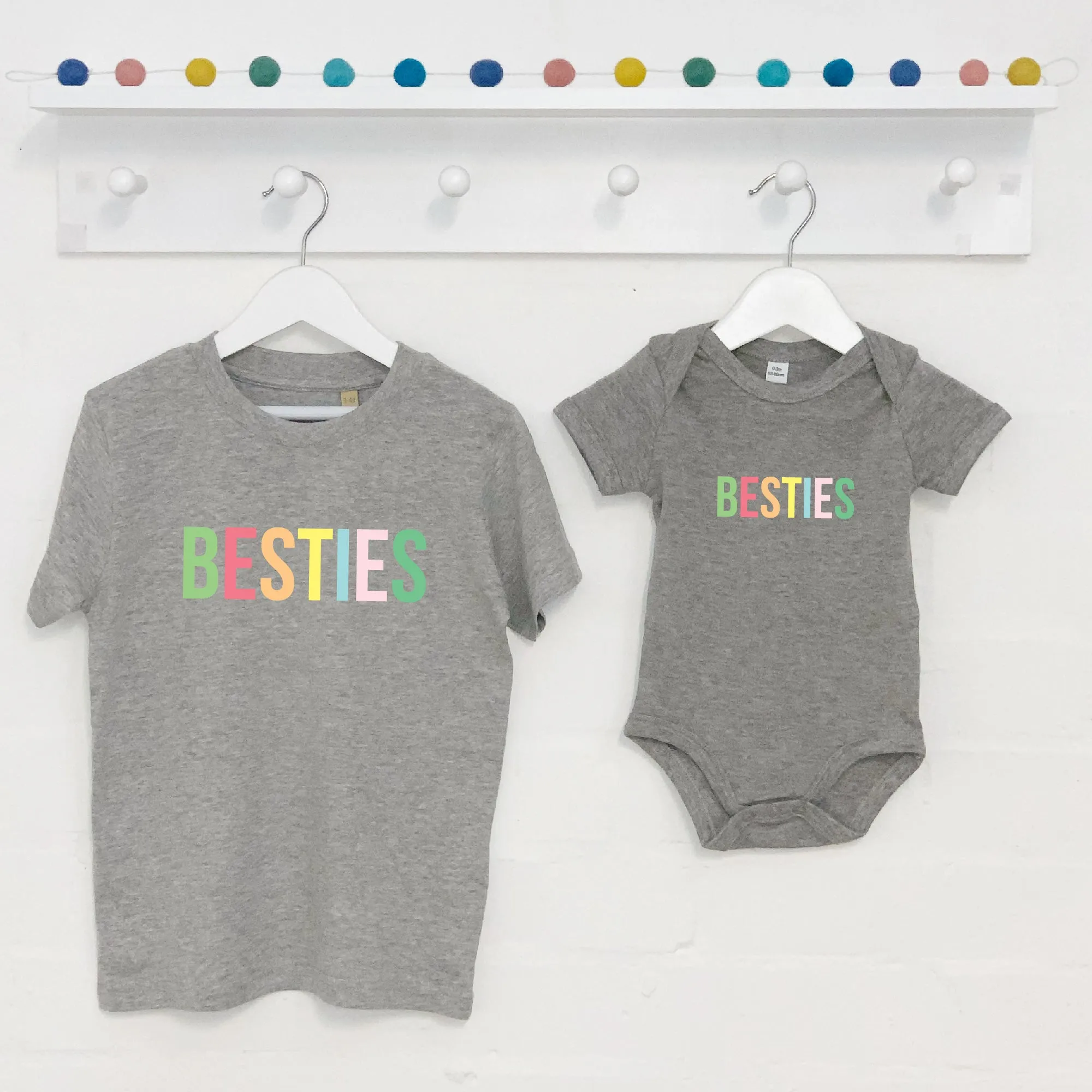 Pastels Besties Matching Kids T Shirts