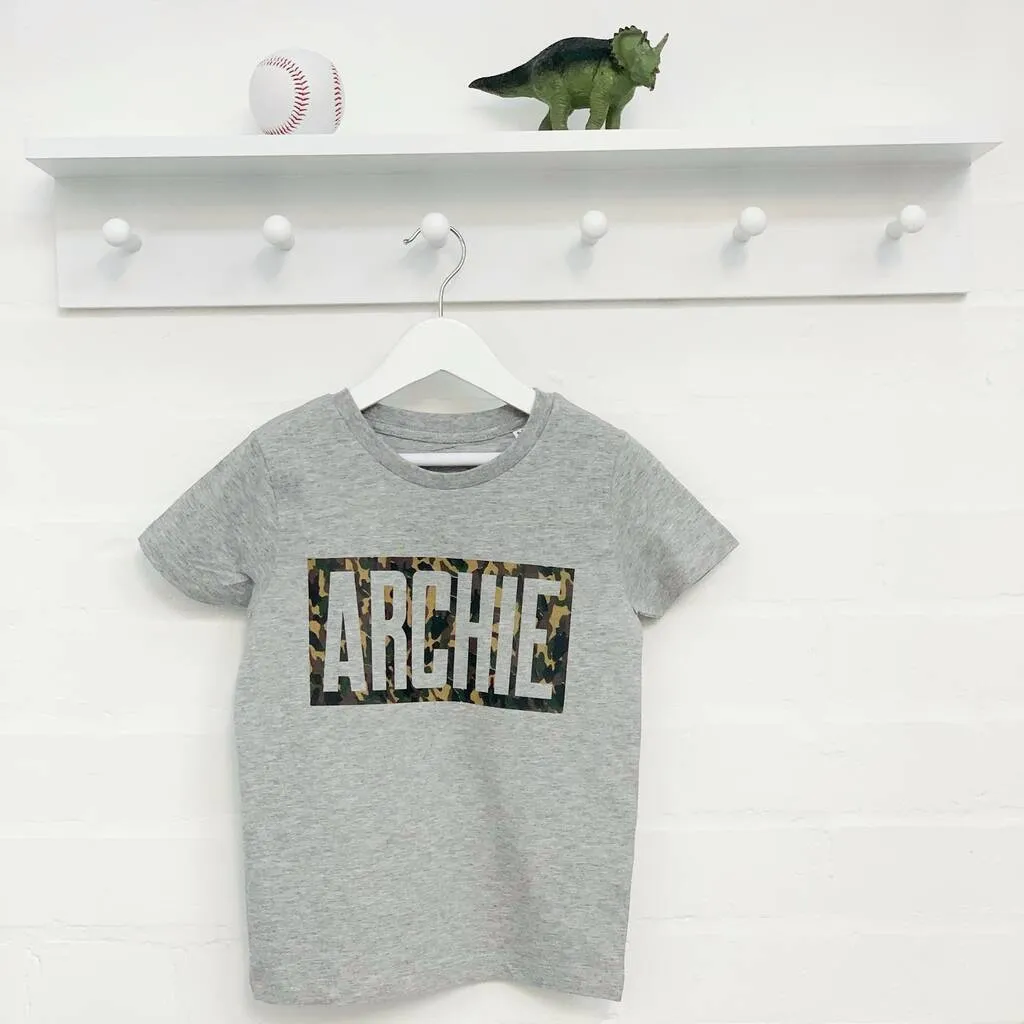 Personalised Camouflage Kids T Shirt