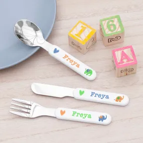 Customized Children's Elephant Silverware Set