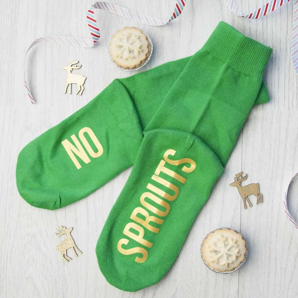 Personalized Christmas Day Socks in Sprout Green and Canary Yellow for Kids