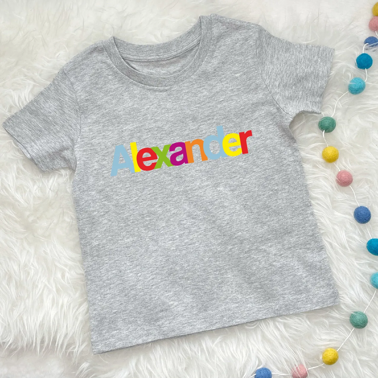 Personalised Multicoloured Kids T Shirt