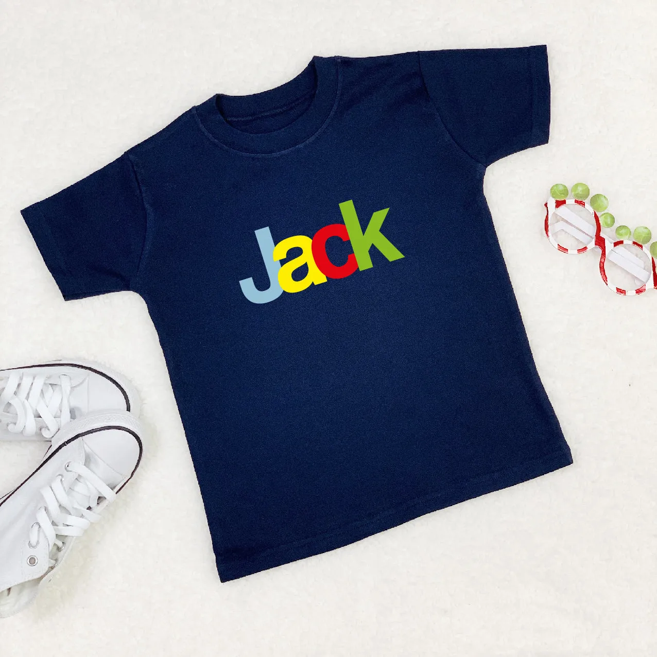 Personalised Multicoloured Kids T Shirt