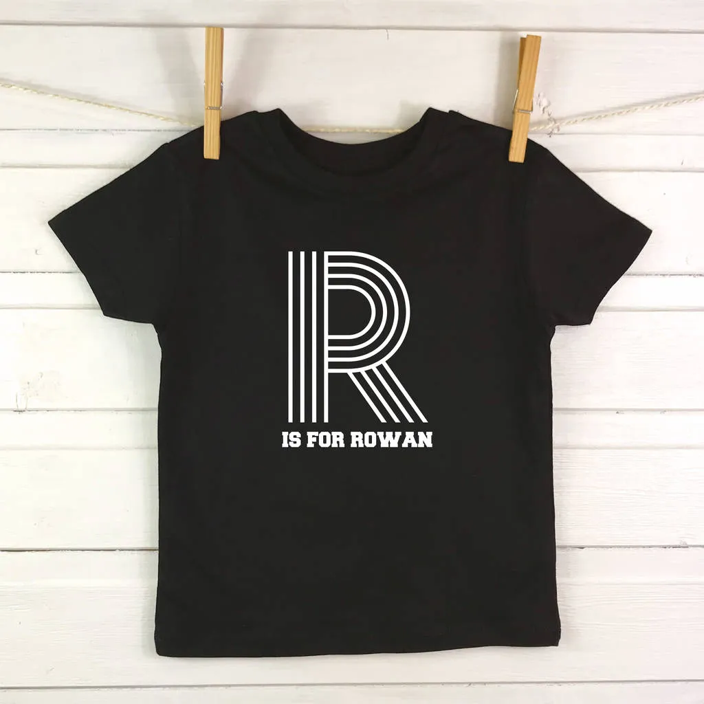 Personalised Retro Alphabet Kids T Shirt