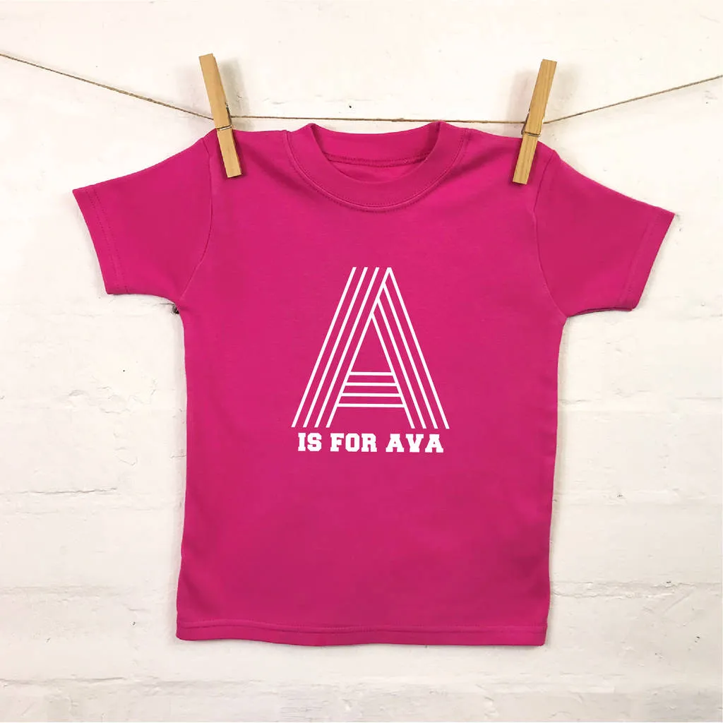 Personalised Retro Alphabet Kids T Shirt