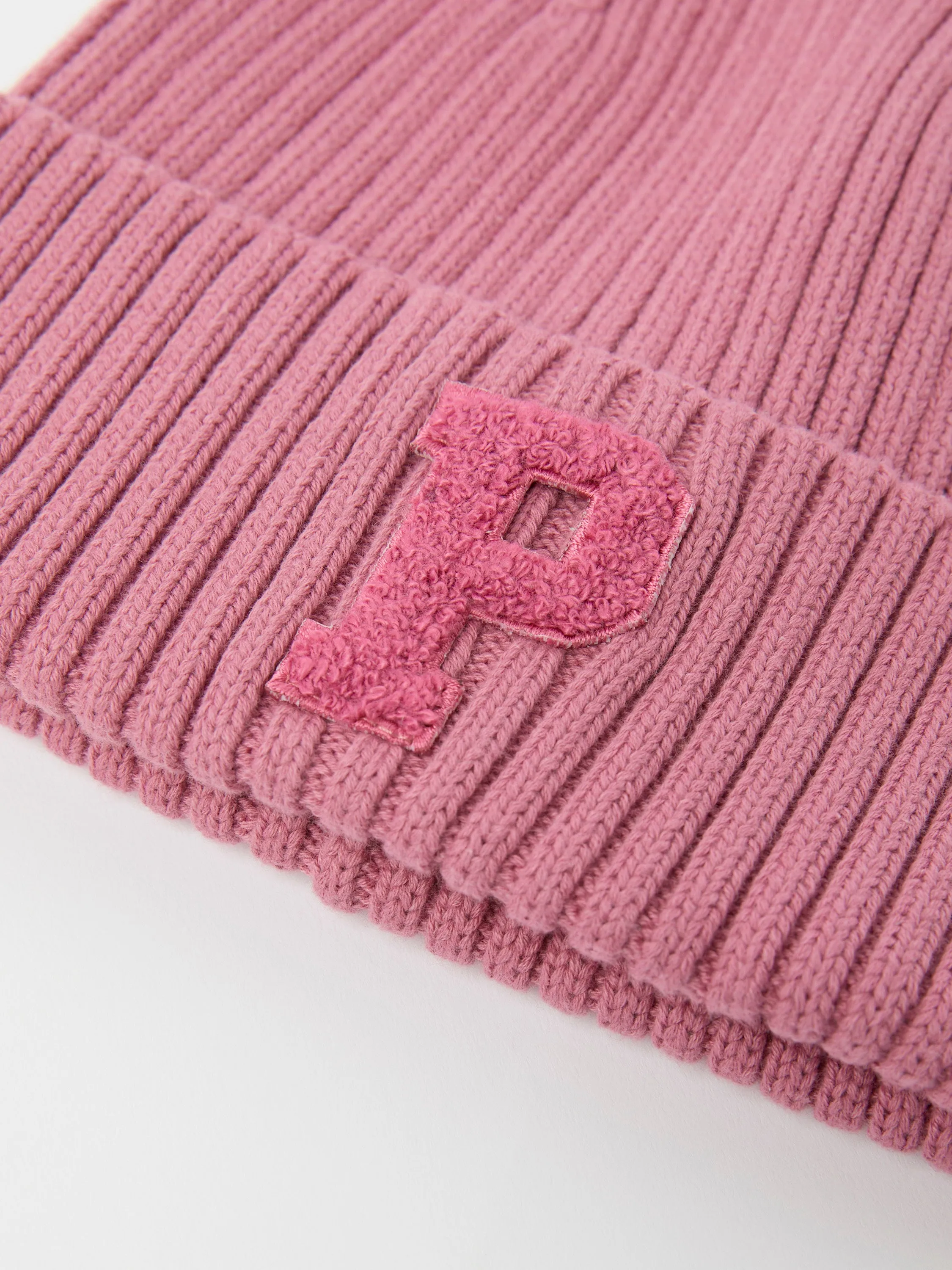 Pink Rib Knit Kids Hat