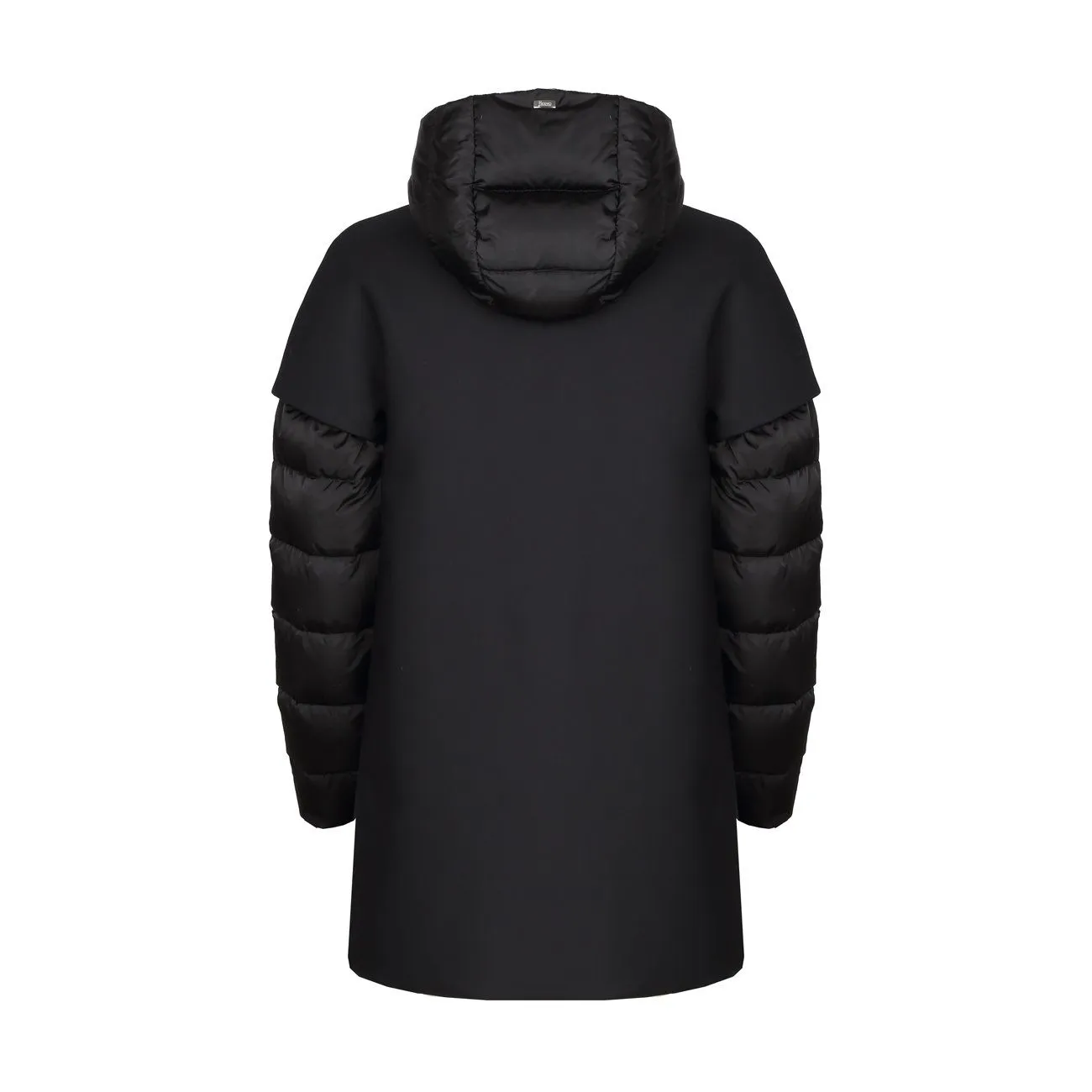 Kids Technical Fabric Puffer Jacket with Hood Black