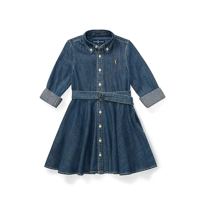 Polo Ralph Lauren Kids Belted Cotton Denim Shirtdress (Little Kids)