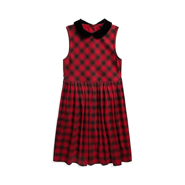 Polo Ralph Lauren Kids Buffalo Check Stretch Ponte Dress (Big Kids)