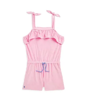 Polo Ralph Lauren Kids Ruffled Cotton-Blend Terry Romper (Big Kids)