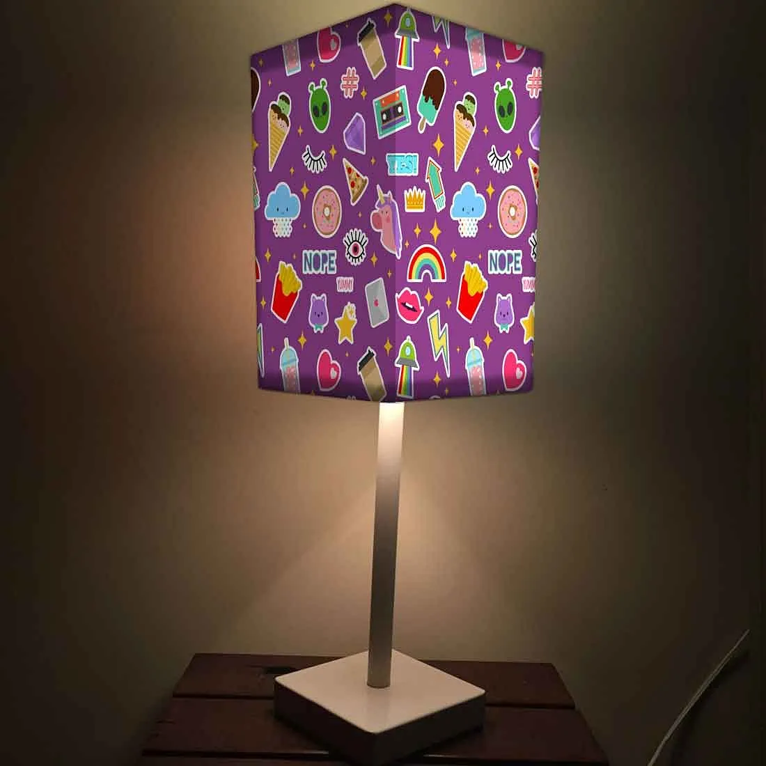 Purple Fancy Table Lamps for Kids Bedroom