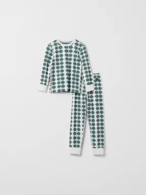 Scandi Leaf Print Kids Pyjamas