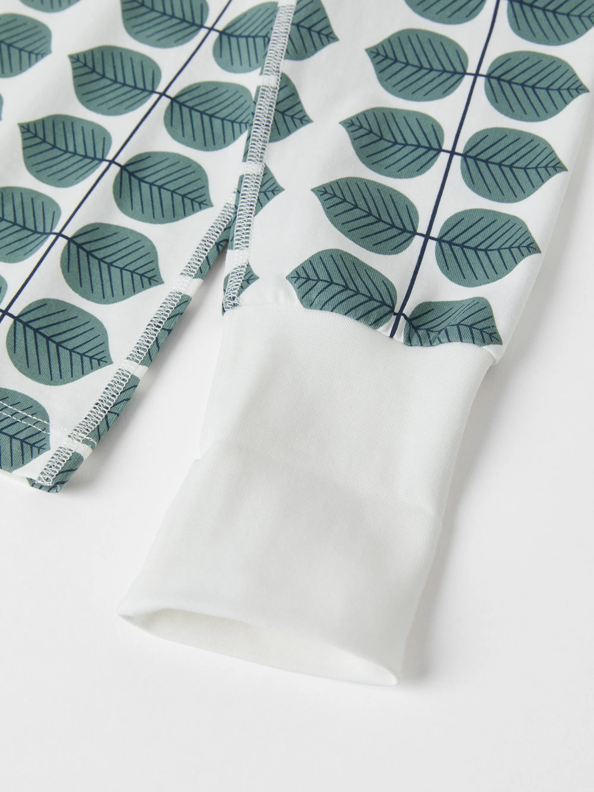 Scandi Leaf Print Kids Pyjamas