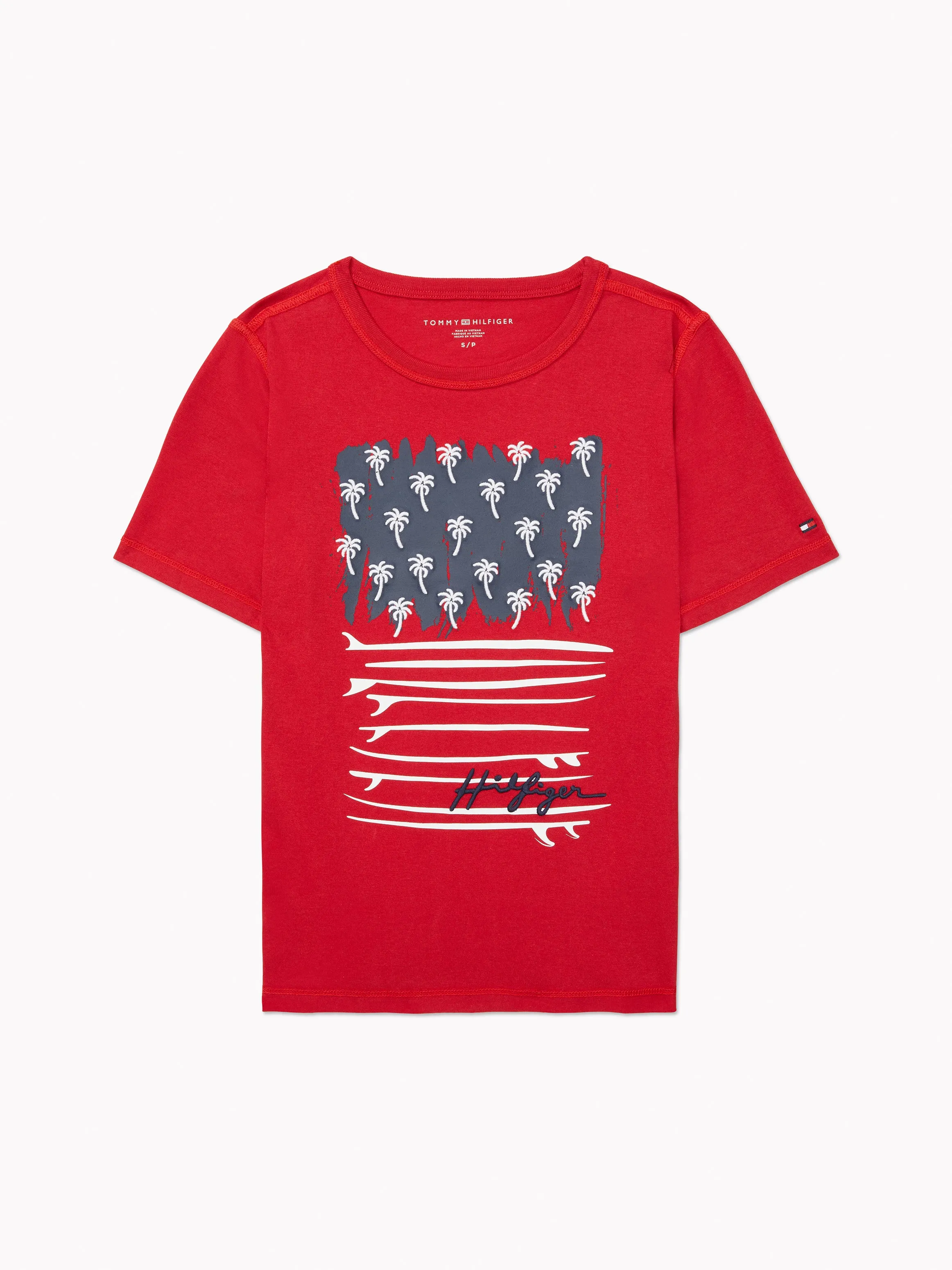 Sensory Stars & Stripes Tee (Kids) - Apple Red