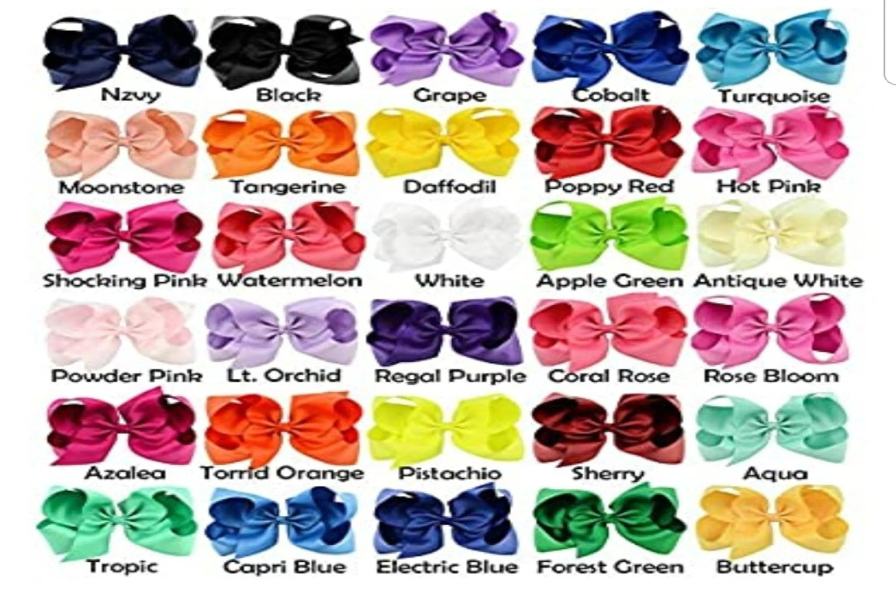 25 Big Girl's 6-inch Hair Bows