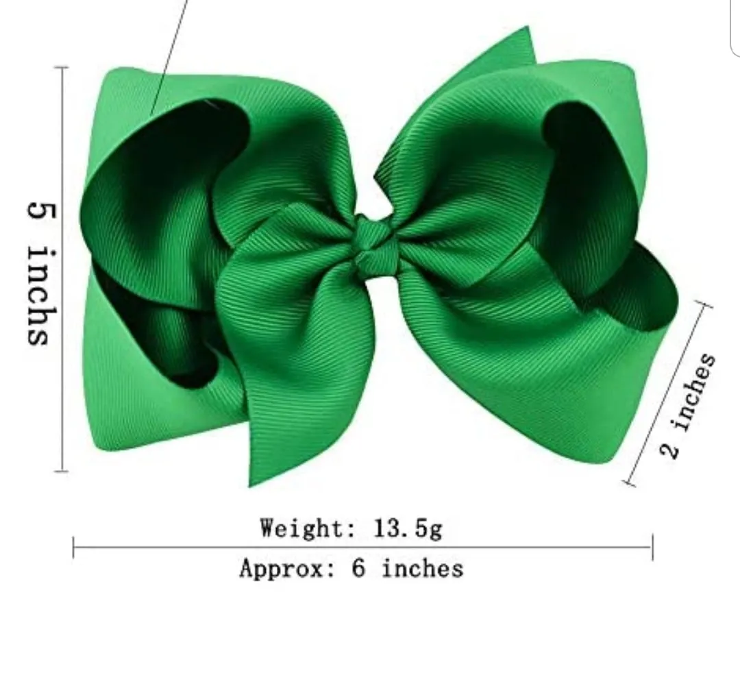 25 Big Girl's 6-inch Hair Bows