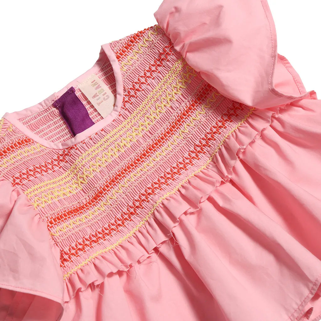 Sofia Shrimp Pink Smocked Blouse