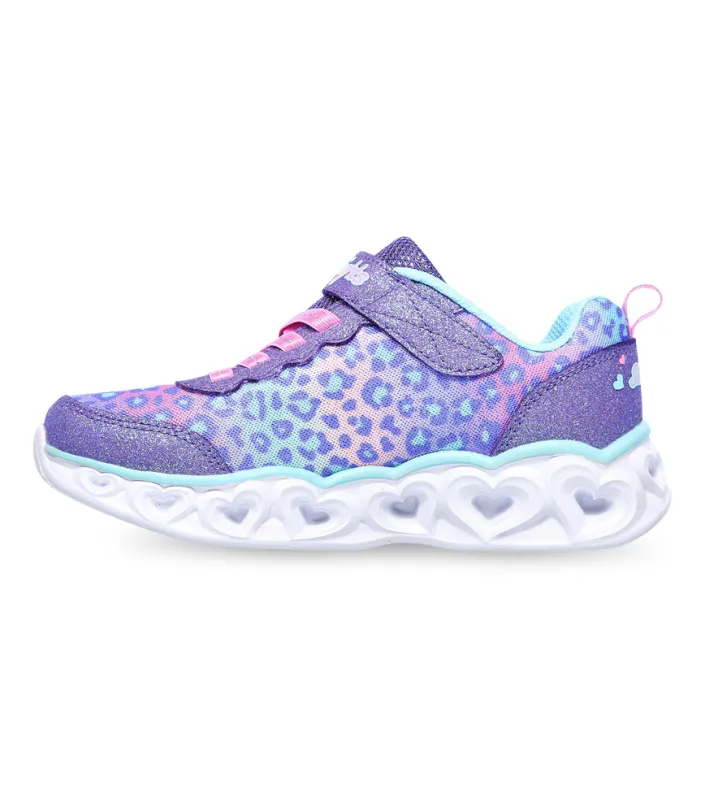 Kids' skechers Heart Lights Shimmer Lavender Aqua