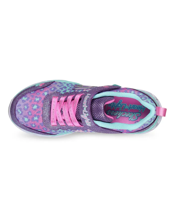 Kids' skechers Heart Lights Shimmer Lavender Aqua